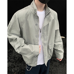 美式飞行员夹克cleanfit短宽复古工装立领外套3628-P88控138