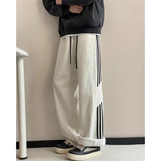 抖音得物高品质26春装重磅潮流运动三条杠宽松直筒休闲卫裤K360，男装休闲裤，电商A486-1