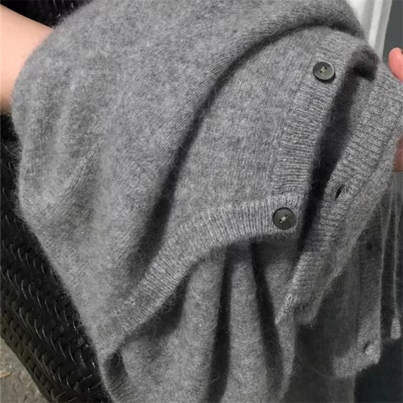 2025新款春秋羊毛开衫女圆领短款毛衣韩版针织大码外套，女装羊毛衫，美轩羊绒