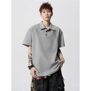 美式正肩短袖polo衫男款夏季重磅衬衫翻领T恤半袖TA1104-P35图片