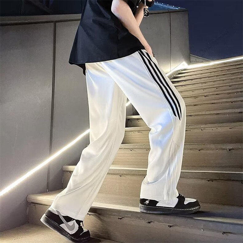 休闲裤男直筒垂感ins潮牌港风断杠长裤JQ64P32,男装休闲裤,星座1116-2