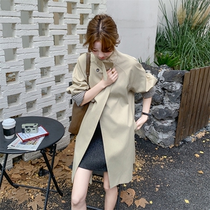 2025秋款现货 可变领翻袖撞色收腰风衣2C090-1271-P155-K228图片