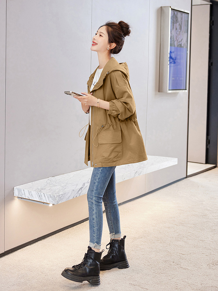 2025新款高级感时尚休闲中长款风衣外套女春秋短款宽松显瘦小个子,女装风衣,依万里