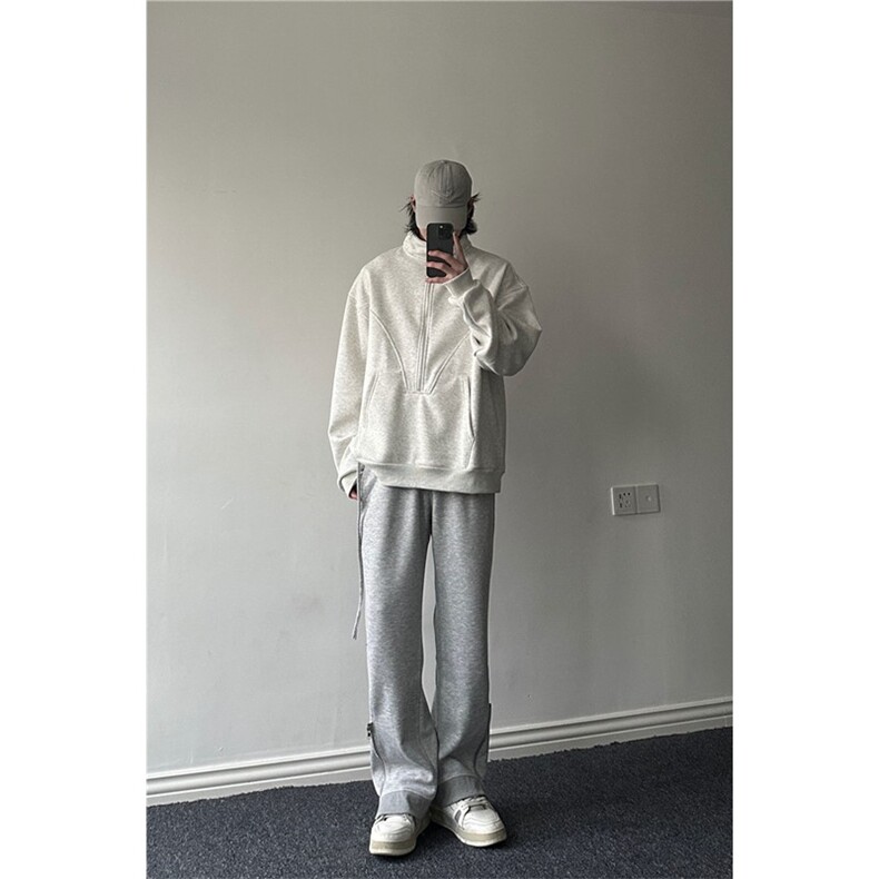 档口图高街运动卫裤飘带侧边拉链长裤X1213-KK169-P65,男装休闲裤,星座1213
