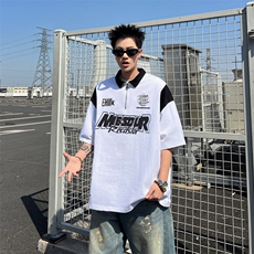 翻领短袖polo衫男潮牌夏季t恤百搭体恤上衣T06-P35，男装Polo衫，星座308B-2