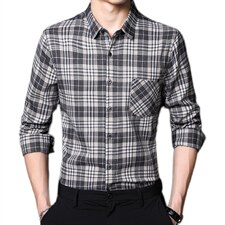YL6934男士2023年秋季长袖衬衫帅气商务休闲青年免烫修身衬衣P50，男装衬衫，电商B360