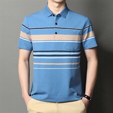 2023夏季新款中年男装商务休闲运动服时尚潮宽松休闲百搭上衣体恤，男装T恤，电商B212（原钱塘6029）