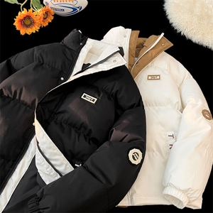 立领皮标棉衣棉服小牛津防水面料拼接棉袄面包服1609-P75量大有差图片