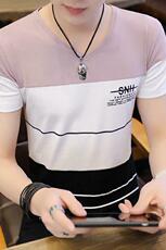 款6106男士短袖t恤V领夏季男装上衣服韩版潮牌打底衫夏装，男装T恤，电商D310（原电商305）