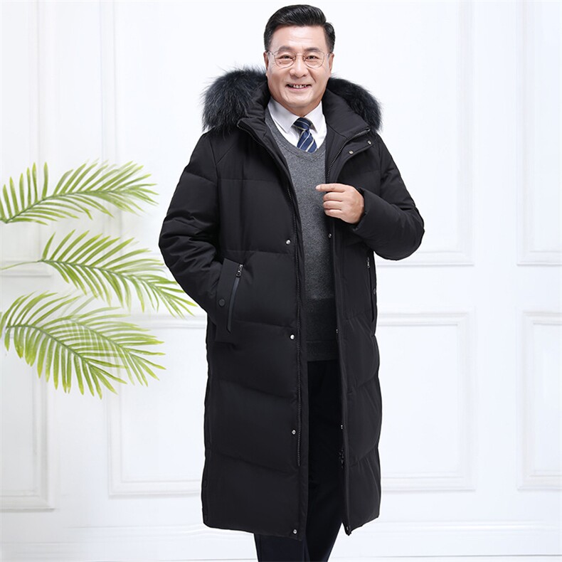 2025年长款过膝盖加绒加厚休闲商务爸爸装羽绒服真毛领yr08-P260,男装羽绒服,星座1210A