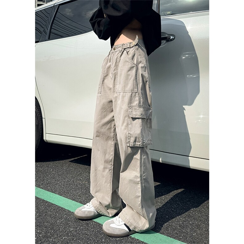03秋冬季新款多口袋宽松直筒裤水洗工装裤XZ211-1-K2464-P65,男装工装外套,星座211-1