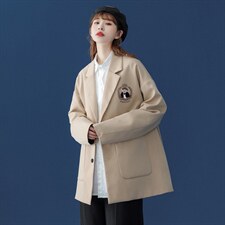 中性风秋季百搭宽松休闲西装情侣学院风外套男女XZ6205P75控88，男装西服套装，电商A268