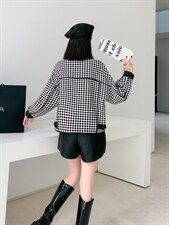 皮拼格子外套，其它，一家人