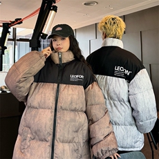 情侣棉衣棉服迷彩印花拼接面包服立领棉袄外套量大有差1613C-P70，男装棉衣，星座207