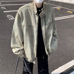 牛仔外套男美式宽松休闲立领夹克港风帅气痞帅潮牌上衣服JK2939图片