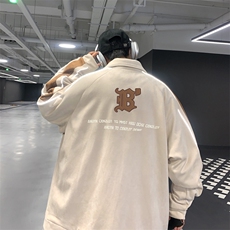 Wt174-P75美式撞色反光拉链鹿皮绒刺绣夹克外套，男装夹克，星座1501-1