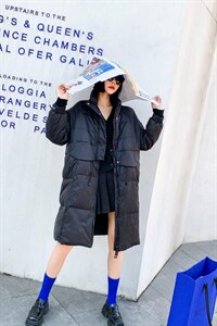 [现货]欧版立领中长款羽绒服图片