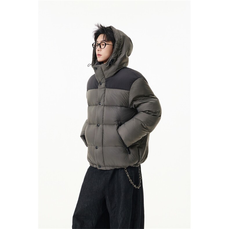 90%绒新标有报告连帽撞色韩版宽松羽绒服外套Y990/370现货,男装羽绒服,星座202