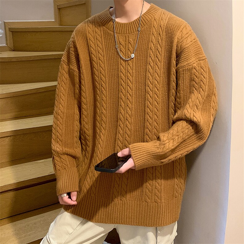 8XL-M特大码麻花圆领毛衣男潮流大码毛线衫套头外套MY1206P50,男装针织衫/毛衣,电商D206-1