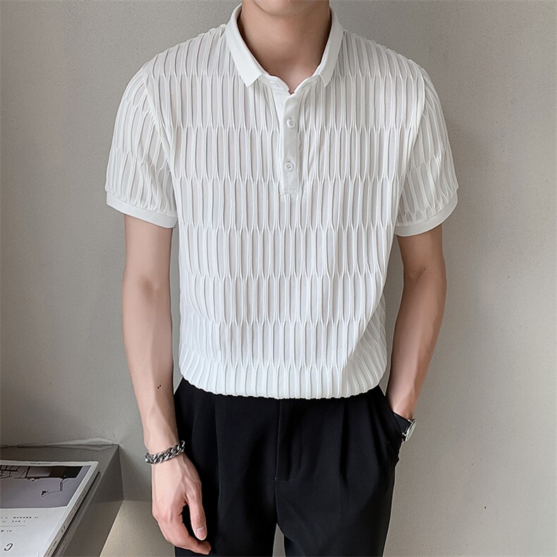 黑色2022精神小伙修身polo衫男士短袖T恤PL512P48控价68,男装Polo衫,电商A108