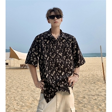 EQ410沙滩度假旅游夏季情侣装短袖衬衫男女ins潮流短袖衬衣，男装衬衫，电商C306-1