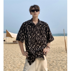EQ410 沙滩度假旅游夏季情侣装短袖衬衫男女ins潮流短袖衬衣图片