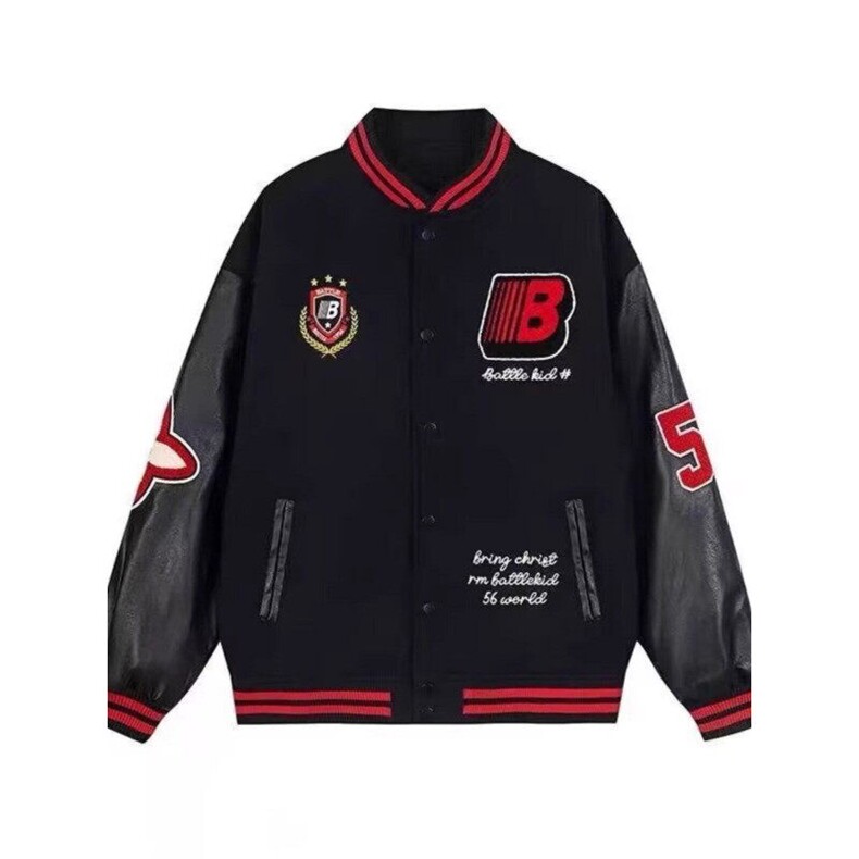 W9571-P70网图现货新款美式复古刺绣棒球服外套撞色拼接夹克,男装夹克,星座1608-2