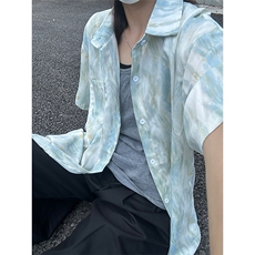 2025夏季新款港风夏威夷冰丝沙滩衬衫印花短袖CS309-P30，男装衬衫，星座301C-5