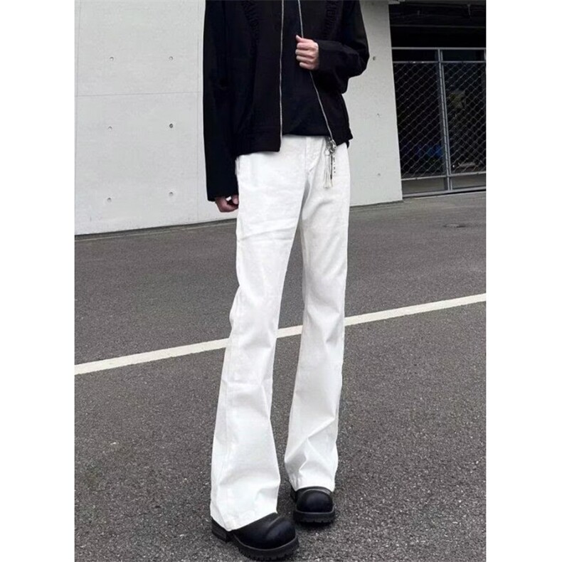春季原创纯色修身微喇叭青年男士休闲弹力高街牛仔裤KS001,男装牛仔裤,星座1116A（原606A-3）