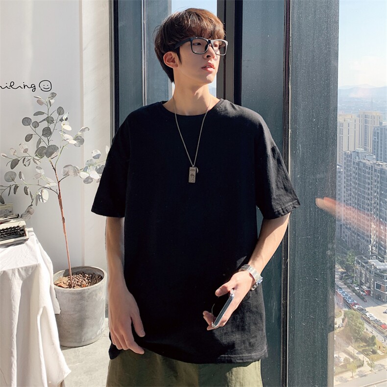 纯棉!!新款男士短袖T恤港风潮流宽松休闲情侣装纯色上衣DX905-P30,男装T恤,星座1206（原A206）