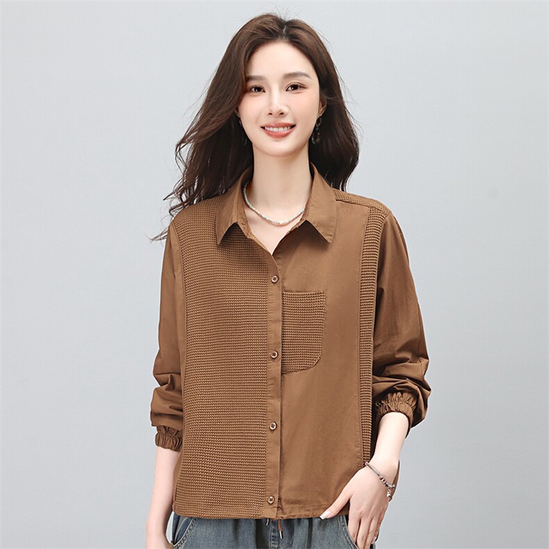 时尚百搭女士长袖衬衫 优雅气质修身显瘦上衣 高品质面料舒适透气图片