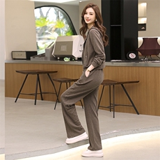 2024春季新款时尚潮流三件套女装套装显瘦百搭休闲运动服，女装套装/套裙，梦芯尔