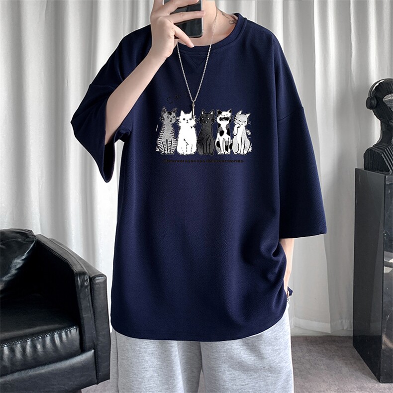 Q11100-P30春夏季七分袖t恤男大码五分袖男短袖中袖,男装T恤,电商A040