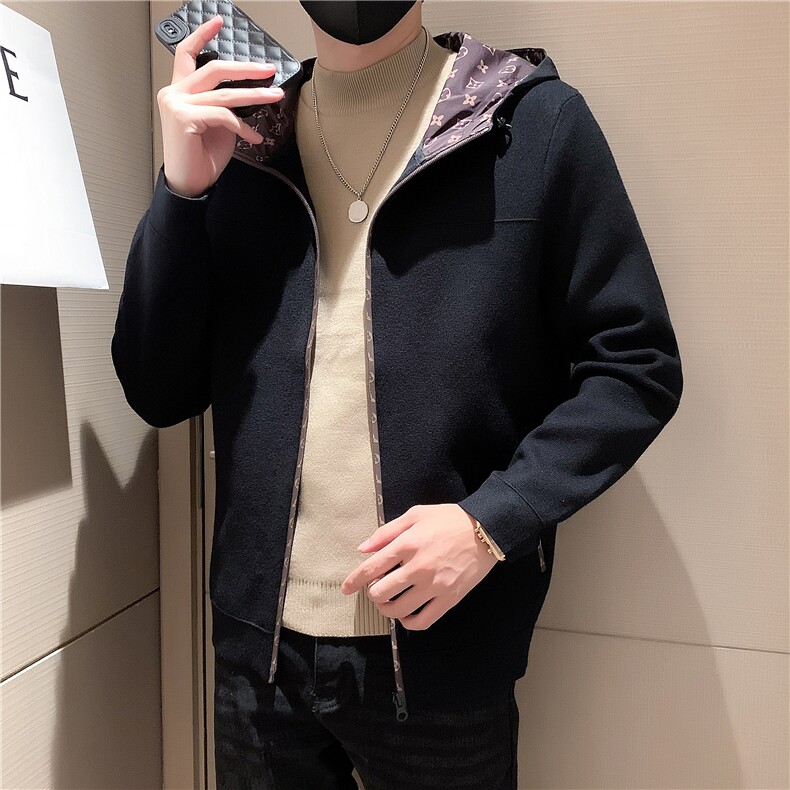 冬季新款高端毛衣带帽卫衣潮流百搭休闲时尚开衫毛衣 P155控215元图片