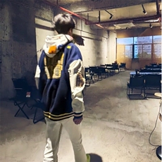 【现货】DM400-P65拼接毛呢夹克衫棒球服领秋冬宽松棒球领常规款，男装夹克，星座603-2
