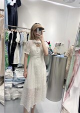 新款风雪纺刺绣面料连衣裙，女装连衣裙，得到THETHAT