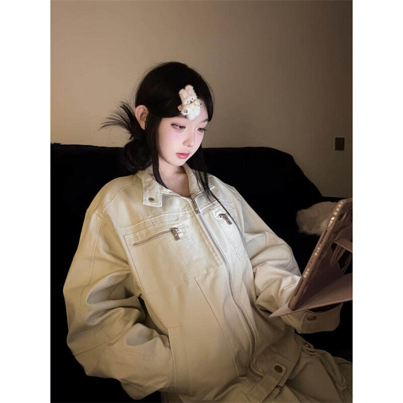 【有货】W6348ZZ-特68美式复古水洗帆布立领休闲夹克外套男女,男装夹克,星座1007（原301D）