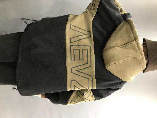 牛仔印花拼接针织加棉外套，女装，怪怪树