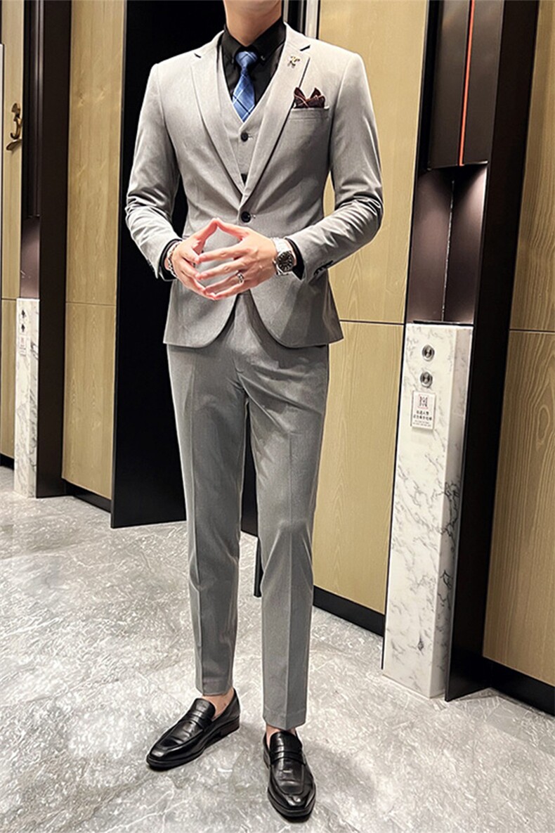 专业西服工厂永不断货男商务休闲大码西服套装三件套1818-P210,男装西服套装,星座311B
