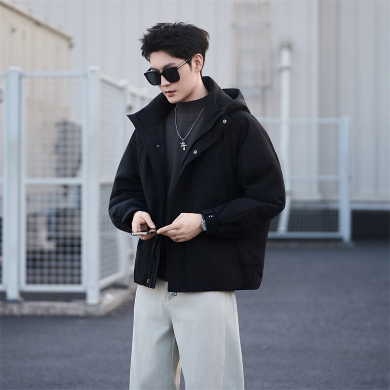 55805-L-3XL-P215标50绒社会小伙男士休闲工装连帽防寒羽绒服男，男装羽绒服，电商B255