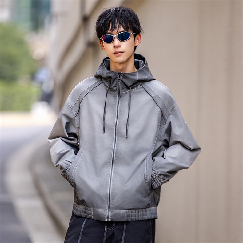 【限价289】2025秋季渐变色潮牌高端上衣宽松户外防风长袖外套男,女装短外套,电商D215