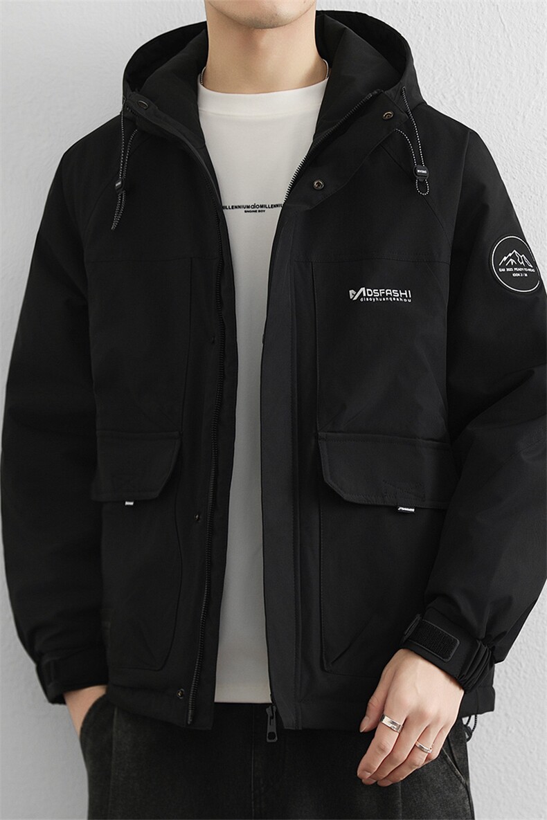 美式复古高充绒冬季棉服男2025新款潮牌御寒保暖机能风工装外套,男装棉衣,星座914