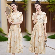 知性优雅精致新中式盘口设计感连衣裙2024夏季新款连衣裙，女装连衣裙，香水丽阁