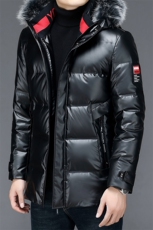 中老年白鸭绒狐狸毛领羽绒服男爸爸装秋冬休闲外套ALXBLU21-P325，男装中老年男装，电商B212（原钱塘6029）