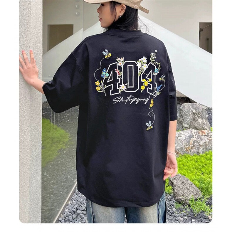 M472-P35刺绣款短袖t恤夏季宽松潮流ins情侣款上衣,男装T恤,星座617A-1（原B318A）