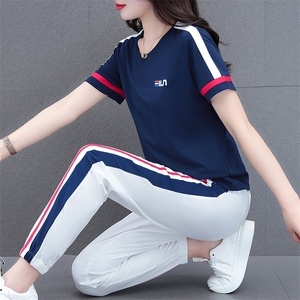 燕颉运动服套装女夏季薄款时尚宽松冰丝短袖洋气休闲两件套夏天图片