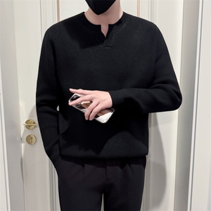 MY99901 P68 98 店主风无头风老钱风V领毛衣男士针织衫打底衫图片
