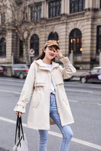 中长款水洗派克风衣时尚款，女装风衣，百变诱惑