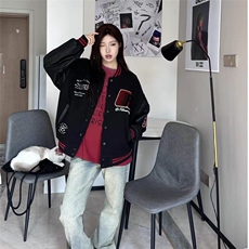 W8401-P68网络图ins潮流文艺气质棒球服外套新款原宿日系夹克，男装夹克，星座1608-2