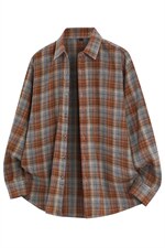 春季新款（跨境电商）格子男女情侣款潮流宽松格纹衬衣，男装衬衫，星座1107-1